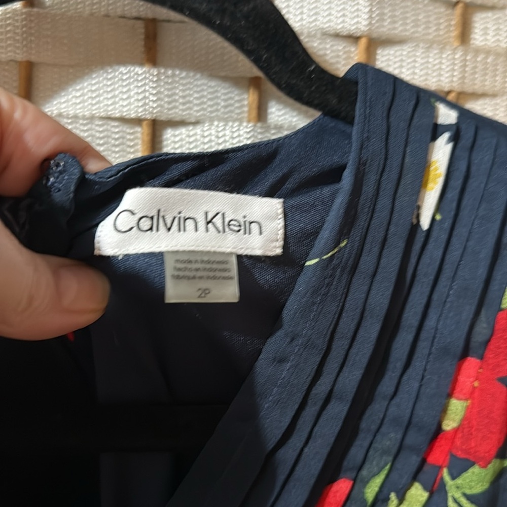 Calvin Klein Navy Chic Floral Long Sleeve Dress - Picture 3 of 7